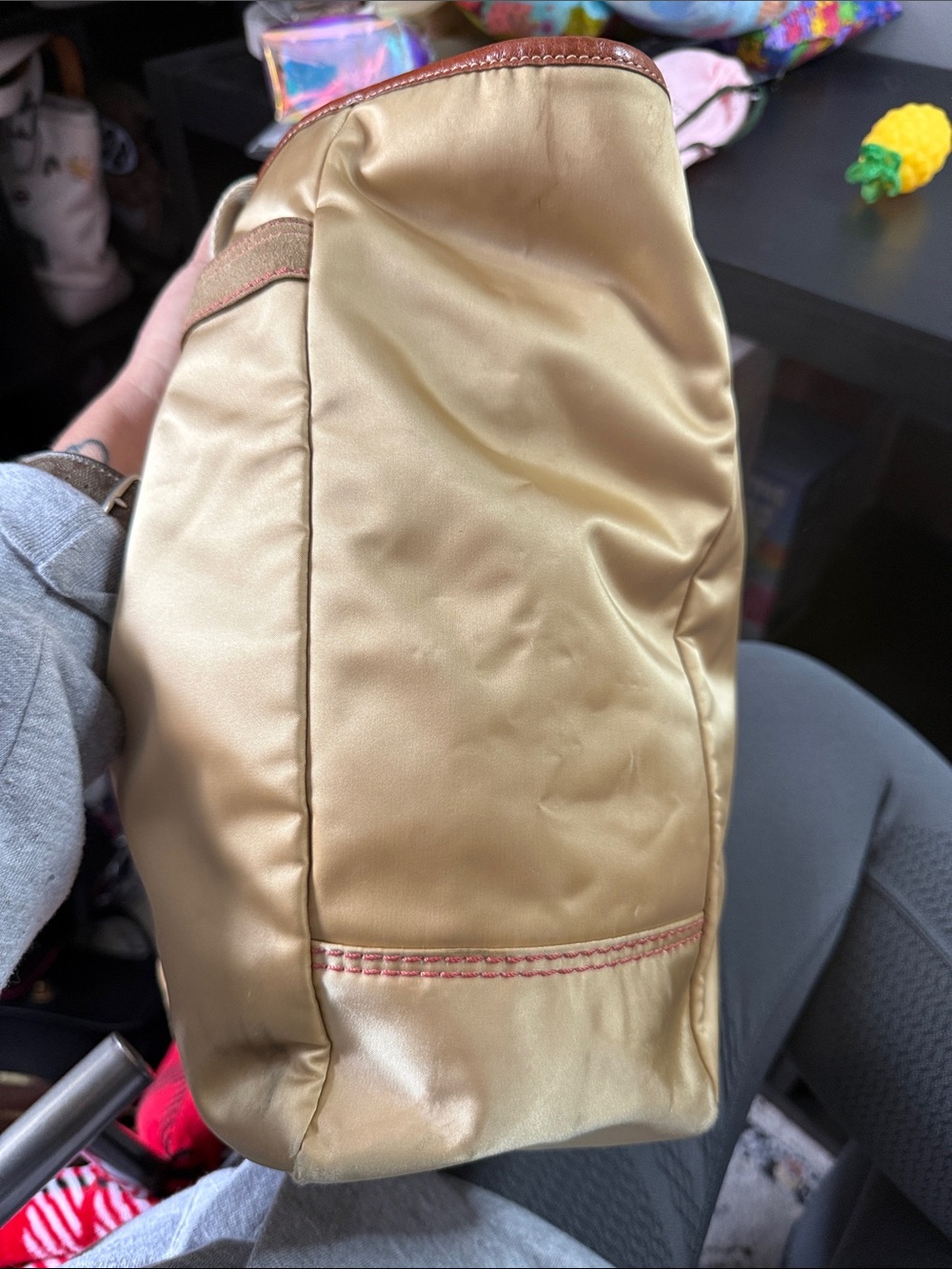 Coach Hamptons Weekend Gold Satin Tote - Picture 8 of 14
